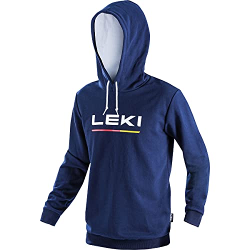 Sweat à capuche LEKI Logo bleu XS pour éviter le coup de froid