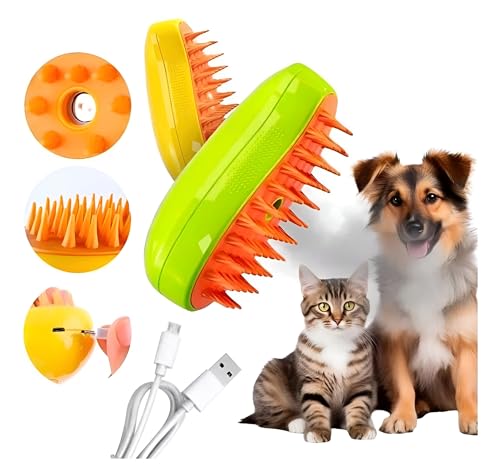 Escova Pet a Vapor Elétrica - Remove Pelos e Proporciona Relaxamento para Seu Animal de Estimação