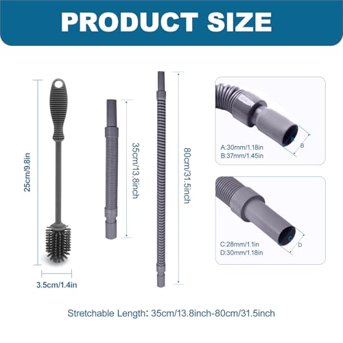 Abwasserschlauch Wohnmobil Set, Wasserschlauch Abwassertank für Van/Wohnmobil/Wohnwagen, 0.8 Meter Verlängerbares und Zusammenschiebbares mit Reinigungsbürst