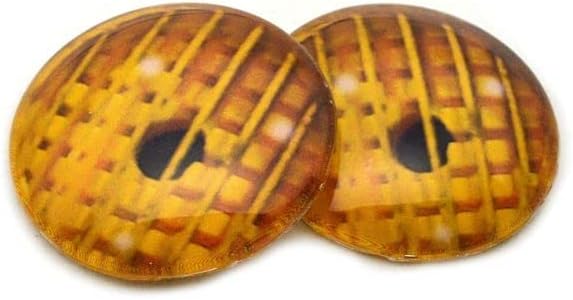Golden Yellow Glass Eyes 6mm to 60mm Technology Fantastic Jewelry Making Art Doll Parts Taxidermy Sculpture Flatback Domed Cabochons (60mm)