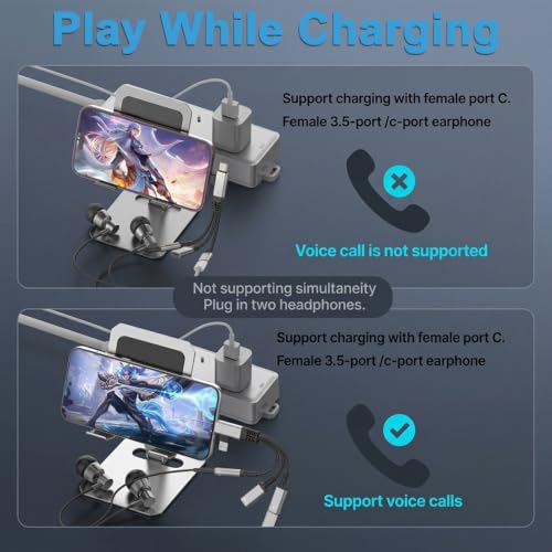 Image of Verilux Multi USB C Splitter 1 in 2 Out Adapter with Audio, Charging, Data