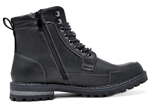Bruno Marc Men's Engle-01 Black Motorcycle Combat Oxford Boot Fur Lining Warm Zipper Boots Size 11 M Us #TOP3