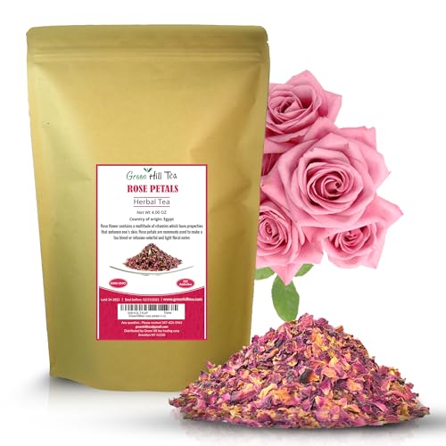 Greenhilltea Premium Dried Rose Petals - Rose Tea - Edible