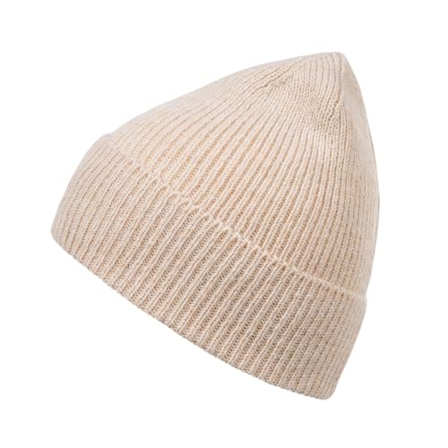 HEYO Damen Winter-Set | Strickmütze mit Umschlag, Schal & Handschuhe | Warme Beanie Strickschal Beige HZ0016 (Beige)