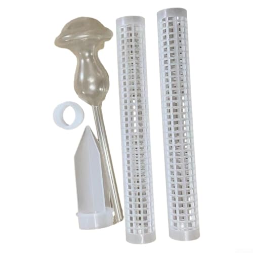 Poteau en mousse auto-arrosant pour plantes grimpantes - Support empilable en plastique de 61 cm avec tasse d'eau supérieure et design en maille, compatible avec Monstera, Pot (oiseau)