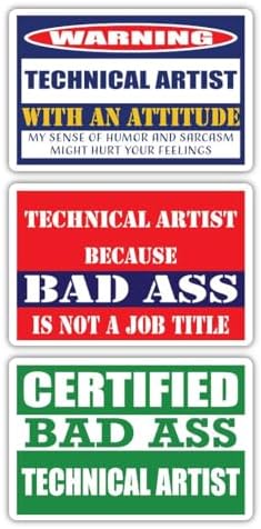 (x3) Certified Bad Ass Technical Artist with an Attitude Magnets | Funny Occupation Job Career Gift Idea | Magents Perfect for Cars, Trucks, Toolboxes, Lockers, Fridges image 5