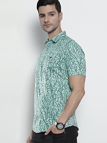 Image of The Indian Garage Co Men's Cotton Regular Fit Tropical Half Sleeves Spread Collar Casual Shirt