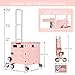 Foldable Utility Cart with Stair Climbing Wheels,Collapsible Rolling Crate with Magnetic Lid Telescopic Cover,Telescoping Handle,360° Rotate Wheel Hand Cart for Teacher Shopping Moving Grocery(Pink)