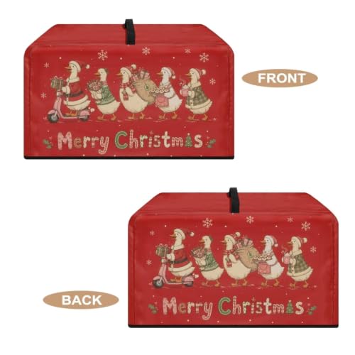 Image of Air Fryer Toaster Oven Dust Cover, Protective Countertop Microwave Oven Cover for Christmas Party Decor, L, 20.9 x 15.7 x 12.4 Inches, Porch Goose Merry Christmas Red