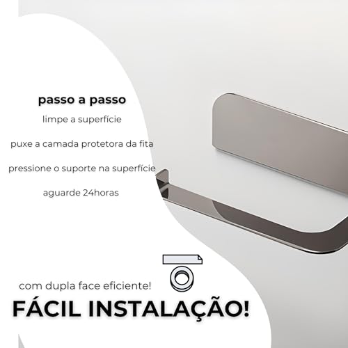 Suporte Para Papel Higiênico Luxuoso e Resistente em Inox 304 TL PRO - Design Elegante e Durável