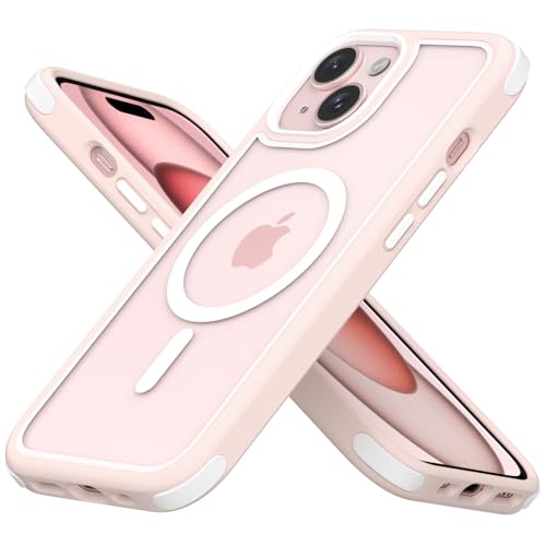 Coque pour iPhone 15 hybride avec couleur housse anti rayures rose