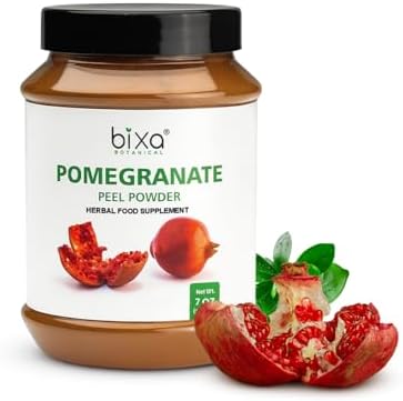 bixa BOTANICAL Pomegranate Peel Powder | Herbal Tea, Skincare & DIY Beauty | Punica Granatum, Ayurvedic Herbal Supplement | Gluten Free, Non-GMO, Steam Treated, Vegan, 100% Pure | 200g / 7oz