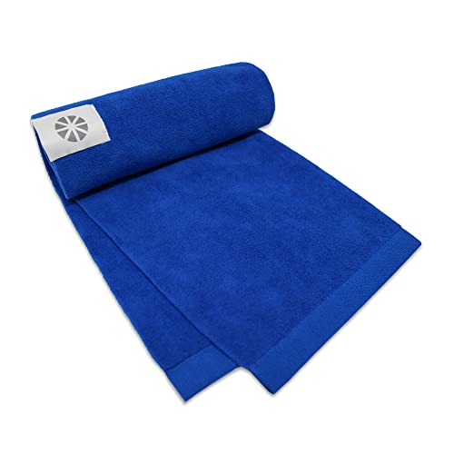 MICRODRY Wonder Towel - Ultra Absorbent Luxury Fitness Workout Towel, Microfiber Cooling Towel for Face and Neck, Quick Drying, Soft to Touch, Exercise at Home or Gym, Great for Yoga, 16x28, Blue