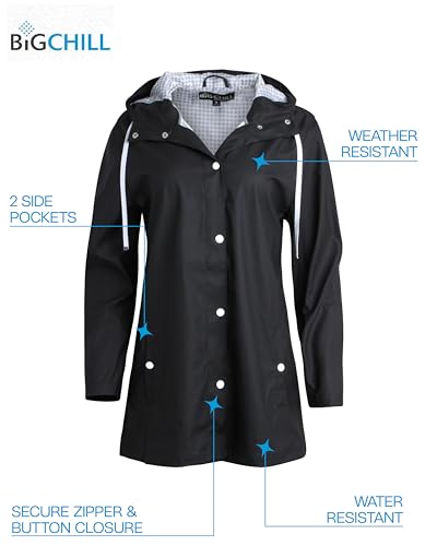 Big Chill Womens Rain Jacket - Lightweight Waterproof Rain Coat with Hood for Women - Packable Womens Windbreaker Jacket2