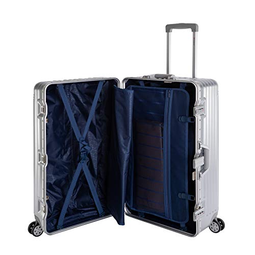 Travelhouse London T1169 Koffer met harde schaal, aluminium frame, verschillende maten en kleuren, zilver, Großer Koffer XL, koffer - Afbeelding 4