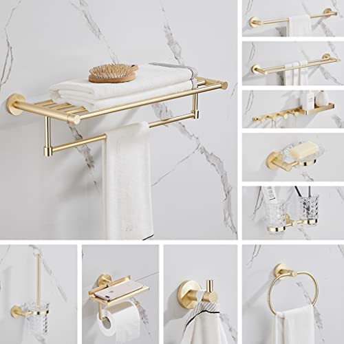 Barra Portasciugamani Oro Spazzolato 76,2 Cm – Acciaio Inox SUS304, Moderno Per Bagno - 3