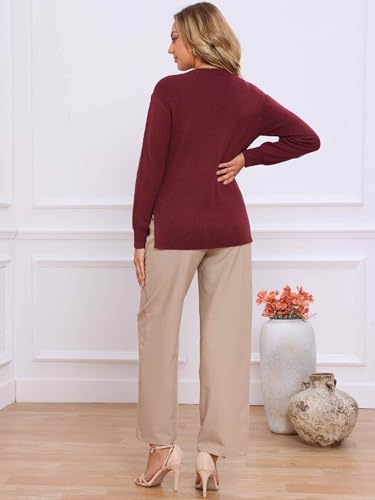 Allegra K Pullover Sweaters for Women Long Sleeve Classic Crew Neck Ribbed Knit Sweater Tops Casual Fall Fashion 20253