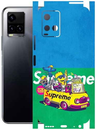 Image of AtOdds - Full Body Back Screen Guard Protector Film - Lamination Wrap Skin Sticker Compatible with VIVO Y33T | Scratchproof Matte Finish (Simps)