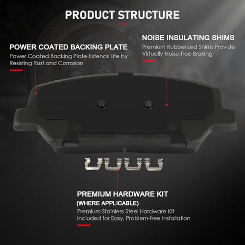 Image of cciyu D1413 Front Ceramic Disc Brake Pads Kit For Hyundai For Genesis Coupe 2010-2016,For Veloster 2013-2016,For Kia For Optima 2011-2015