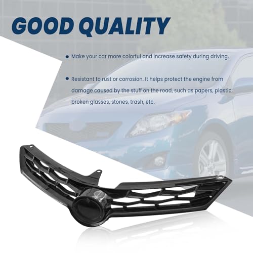 Kspeed Front Bumper Upper Grille for 2014 2015 2016 Toyota Corolla S,ABS Gloss Black Upper Grill Replace for 5310002570 TO1200365 by Kspeed - Used condition - Image 3