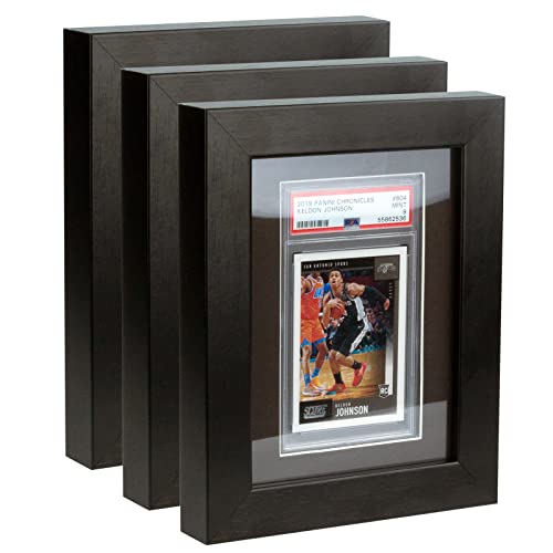 Bivitre PSA Klassischer Karten-Display-Rahmen – 3 Stück Wandhalterung, Baseball-Sammelkarten-Vitrinen, nur passend für PSA-Karten, Display für Basketball, Fußball, MTG, Yugioh-Karten (1 PSA*3)