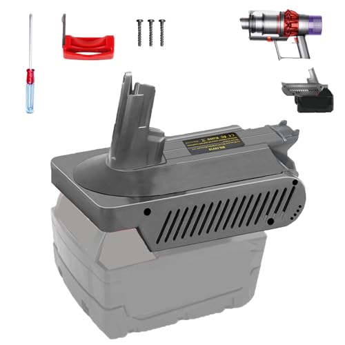 V10 Adapter for Milwaukee M-18 18V Li-ion Battery Convert to for Dyson V10 Battery&Work for Dyson Cyclone V10 Animal Absolute Fluffy SV12 Vacuum Cleaner w/ Trigger Lock &Screwdriver(NOT FOR V10 Slim)