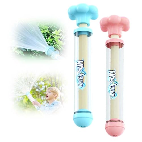 Water Gun for Kids, 2025 New Pusher Type Water Spray Toy, Summer Water Spray Gun Outdoor Beach Swimming Pool Toys (Blue Pink)