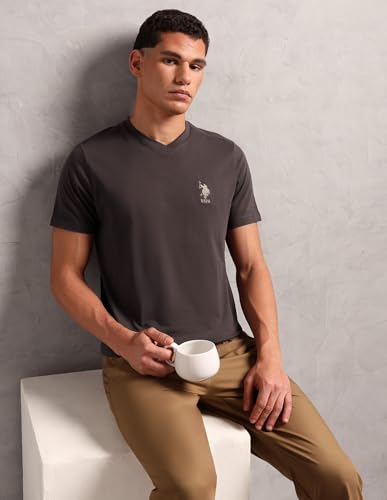 Image of U.S. Polo ASSN. Men's I638 V-Neck Embroidered Logo Lounge T-Shirt