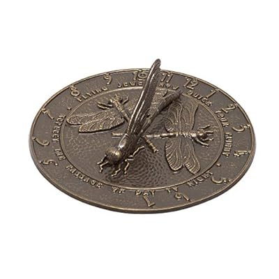 Whitehall Products 691 Dragonfly Sundial, 12x12, French Bronze