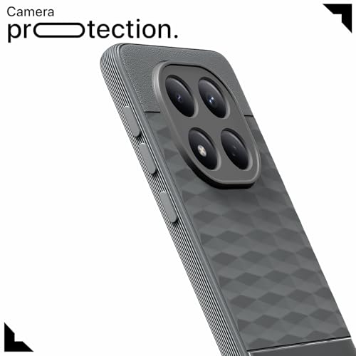 Image of Pikkme Back Cover for Redmi Note 15 Pro 5G Camera Protection 3D Hexa Cube Design Silicone Protective Bumper Case (Grey)