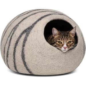 MEOWFIA Katzenbett Höhle – katzenhöhle umweltfreundliche Betten aus 100% Merinowolle für Katzen und Kätzchen