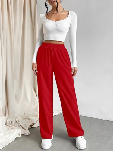 Image of Aahwan Grey Solid Oversized Wide Leg Baggy Korean Trousers for Women & Girls'