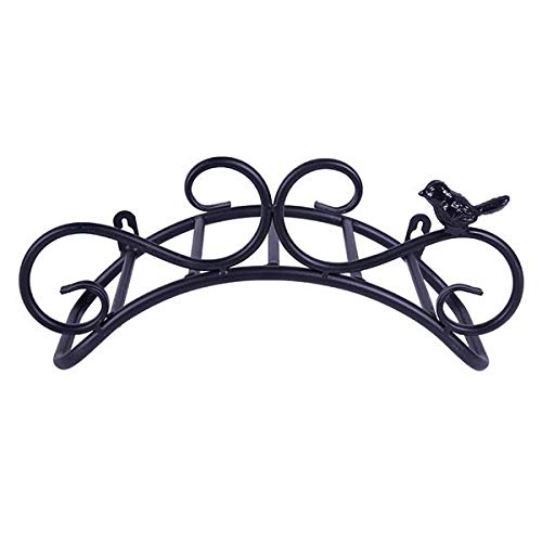 Actume 13.8" Cast Iron Antique Style Bird Brackets Garden Braces Water Pipe Storage Rack Rustic Shelf Bracket Black