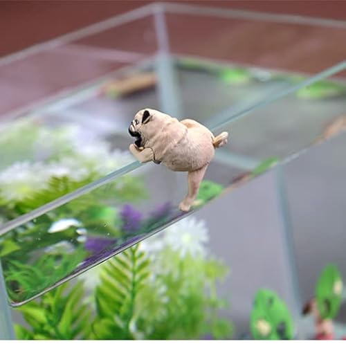 Jarpsiry 3 Pcs Miniature Pug Dog Figurines Planter Pot Hanger Fairy Garden Terrarium Edge Decor Flower Pot And Vase Hugger Hanging Animals Ornaments For Patio, Yard, Balcony #TOP4