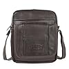 Lois - Sacoche Homme Bandouliere. Pochette Homme en cuir véritable élégante et compacte pour usage quotidien affaires loisirs style urbain, Marron #2