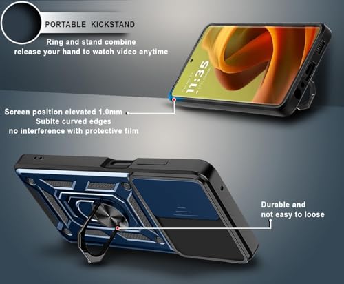 Image of Luxe Back Cover for Oppo A5 5G / Oppo K13X 5G | D10 Tough Armor Case | Sliding Camera Shield | 360 Protection | Kickstand Ring Holder | Military-Grade