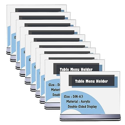 Support de Présentation A3 Paysage Porte Menu Acrylique Transparent Double Face TUKA 10x