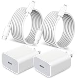 DAQI 20W Cargador Carga Rapida con Cable 1.5M, 2Pcs Carga Rapida Cubo, Compatible con iPhone 14/14Pro MAX/13/13Pro/12/12 Pro/11/11Pro/X/XR/XS/Max/SE...
