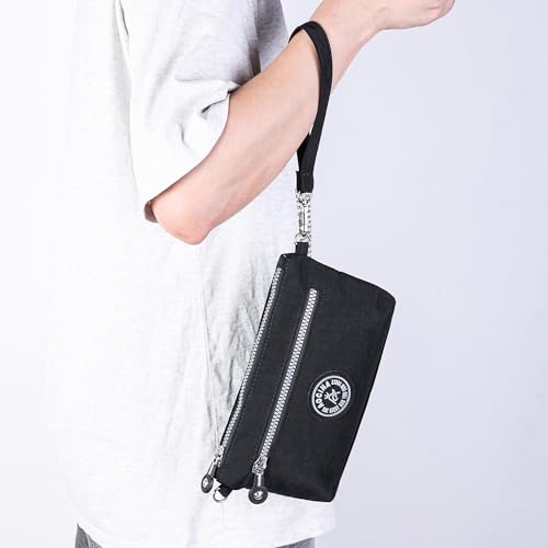 Image of Small Wristlet Wallets for Women Nylon RFID Cross body bag | Cell Phone Purse with Built-In Card Slots for Daily Outings