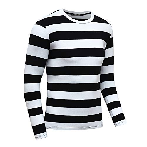 OThread & Co. Men's Long Sleeve Striped T-Shirt Basic Crew Neck Shirts3