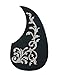 Metallor Acoustic Guitar Pickguard Anti-Scratch Guard Plate Perfect Replacement, Self Adhesive Tear or Water Drop Shape Pick Guards Various Color, Cool Guitar Accessories Gifts (Laser Flower)