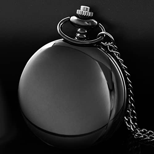 Image of Tiong Roman Numerals Scale Quartz Pocket Watches with Chain Christmas Graduation Birthday Gifts Fathers Day