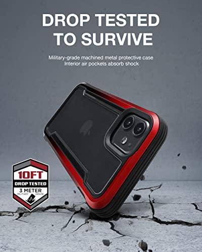 Image of X-Doria Raptic iPhone 12 Mini Case, Shield (Anodized Aluminum, TPU & Polycarbonate) Protection Case /Cover Designed for iPhone 12 Mini 5G (5.4-inch) (2020) (Military Drop Tested) -Black /Red Gradient