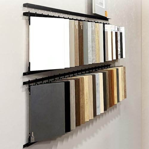 Wall Mounted Display Stand, Floor Tile Organizer, Wooden Exhibition Holder, Space-Saving Design for Retail and Showrooms