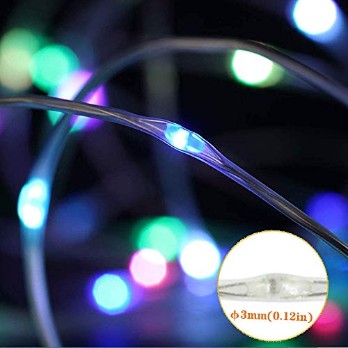 HAHOME 33Ft 100LEDs Color Changing Outdoor String Lights,Thin Rope Waterproof Fairy Lights,Multi-Colored - Thumbnail 5