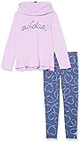 adidas Girls' Long Sleeve Hooded Top and Graphic Tights Set, Light Purple Heather, 2T