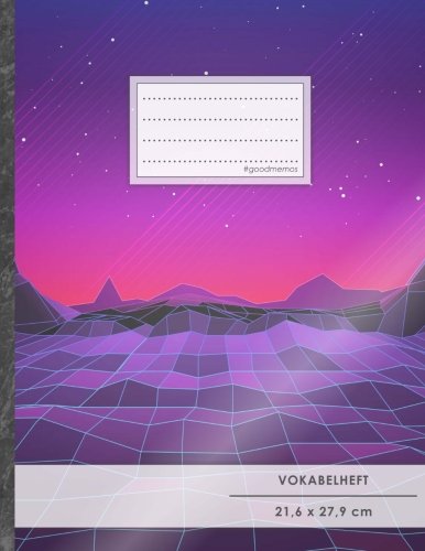 VOKABELHEFT DIN A4 • 50+ Seiten, Soft Cover, Register, 2 Spalten, Erfolgs-Tacker, Retro Feeling • Original #GoodMemos Schulheft • Sprachen und Vokabeln leicht lernen, Lineatur 53