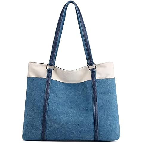 JANSBEN Damen Handtasche Schultertasche Canvas Casual Groß Tasche Shopper Elegant Cover