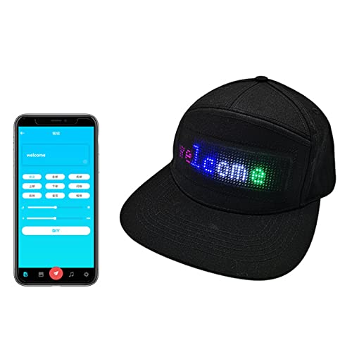 LED 光る帽子 led キャップ ディスプレイ キャップ おもしろグッズ 面白い帽子 10ヶ言語対応 4色ディスプレ USB充電式 スマホAPP簡単操作 文字 DIY 誕生日 応援 パーティー クリスマス ハロウィングッズ スポーツ観戦 宣伝 グッズ 人気 男女兼用 フリーサイズ 日本語説明書