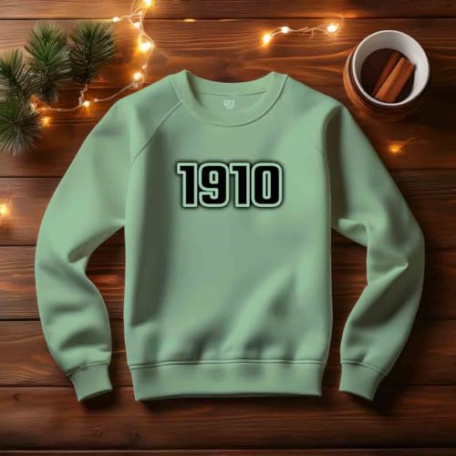 Sweatshirt 1910 unisexe vert menthe coupe retro confortable